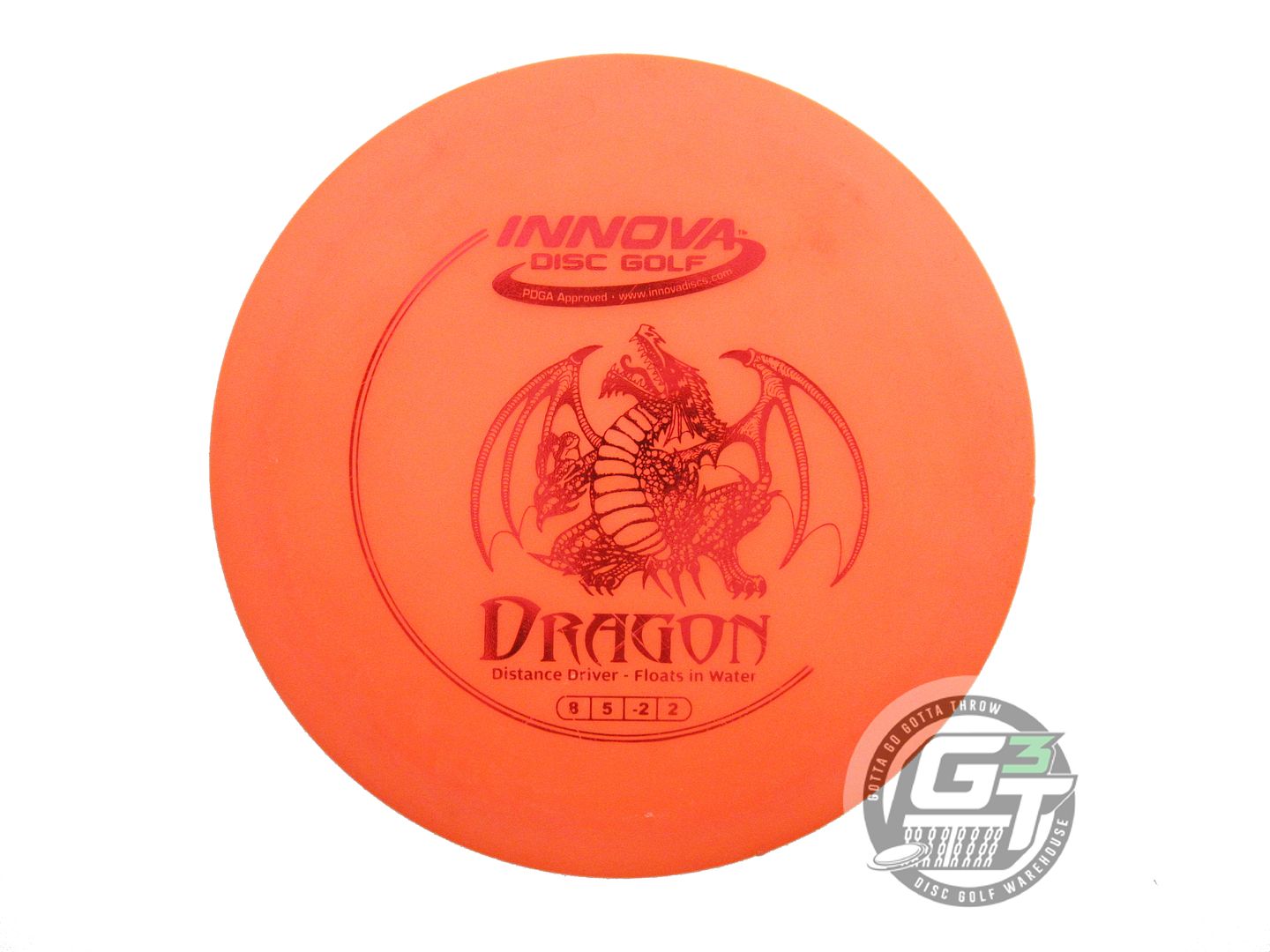 USED Innova DX Dragon 155g Orange Red Foil Distance Driver Golf Disc