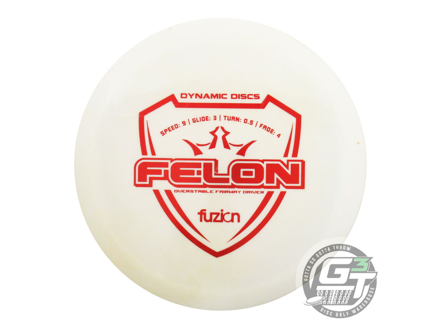 USED Dynamic Discs Fuzion Felon 176g White Red Foil Fairway Driver Golf Disc