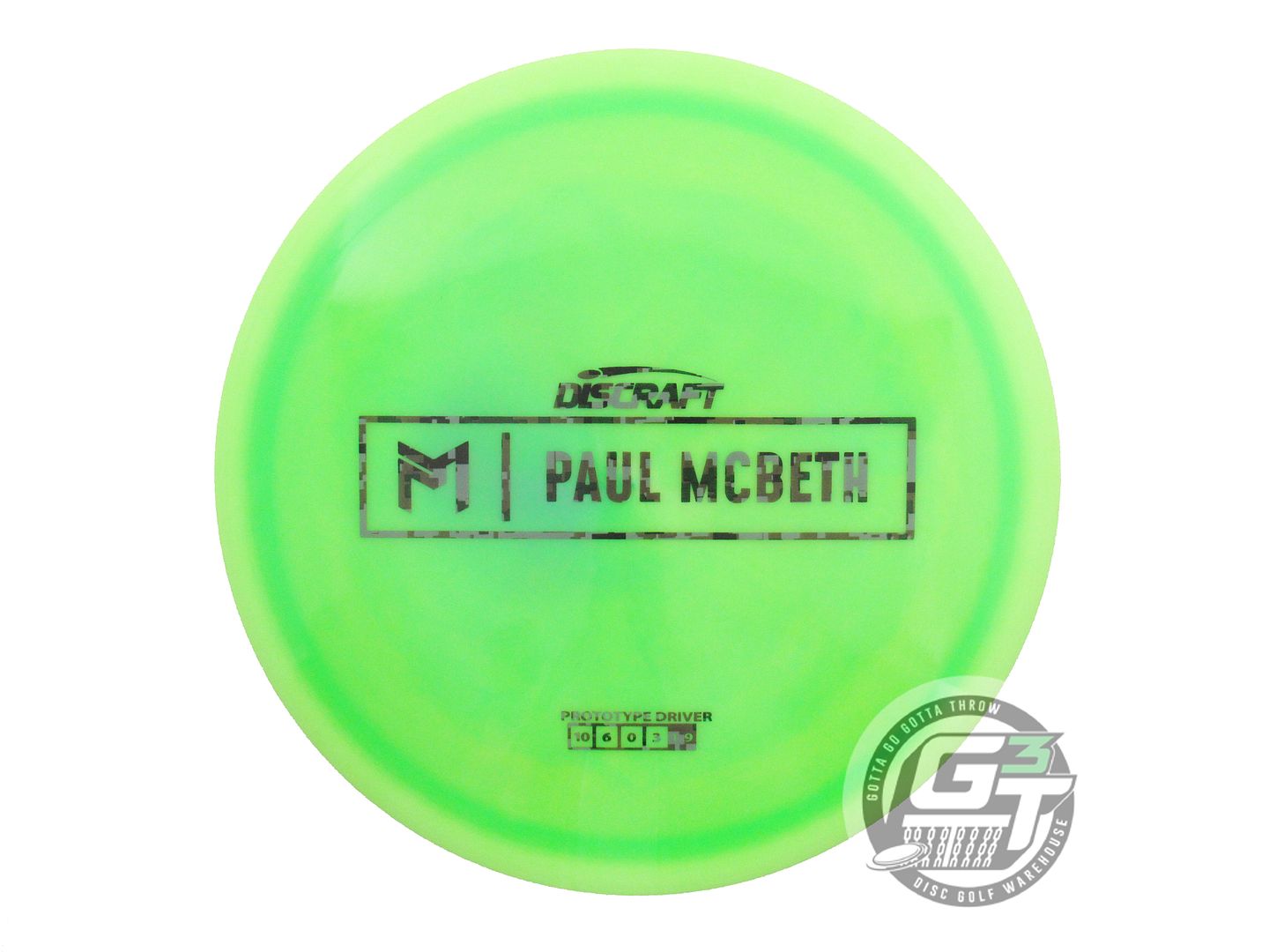 NOS Discraft [McBETH] PROTO ESP Anax 173g Lime Digi Camo Stamp Driver Golf Disc
