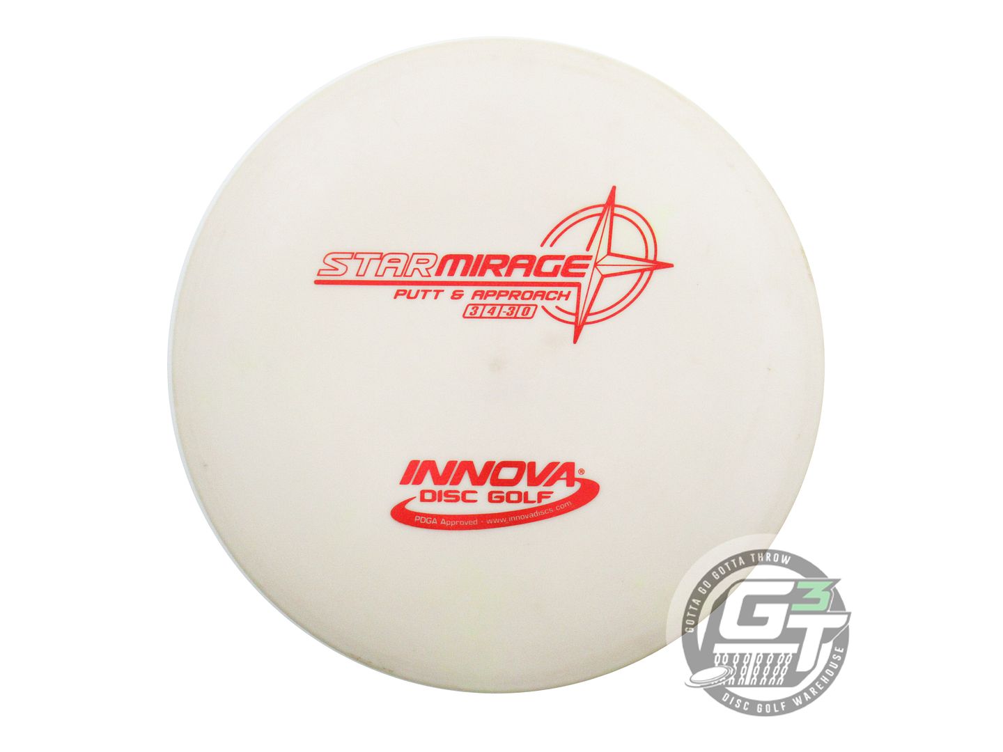 USED Innova Star Mirage 170g Lt. Gray Red Foil Putter Golf Disc