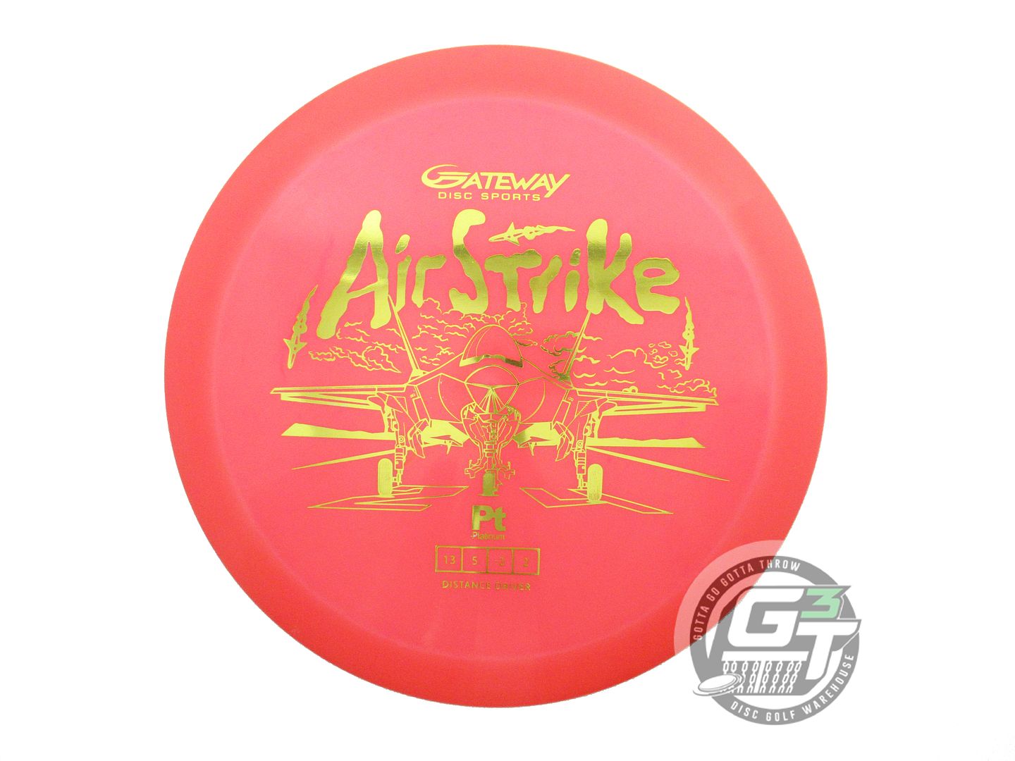 NOS Gateway Platinum Air Strike 171g Red Yellow Foil Distance Driver Golf Disc