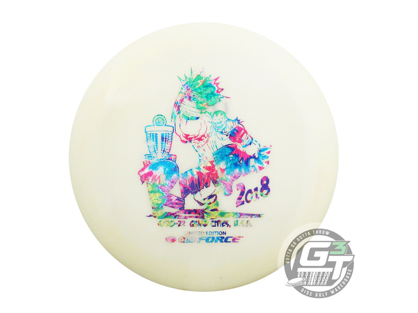 USED Discraft Z Glo Force 174g White Fireworks Foil Distance Driver Golf Disc