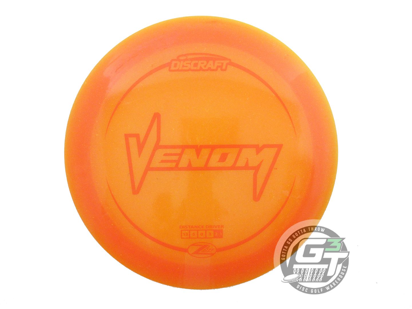 USED Discraft Z Lite Venom 160g Orange Orange Stamp Distance Driver Golf Disc