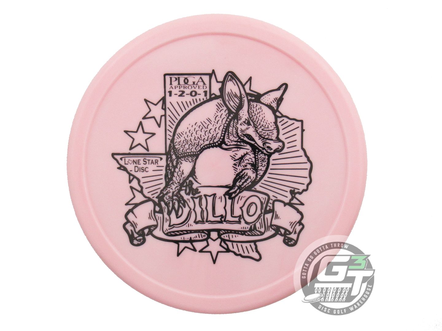 USED Lone Star [ARTIST] Alpha Armadillo 175g Pink Black Stamp Putter Golf Disc