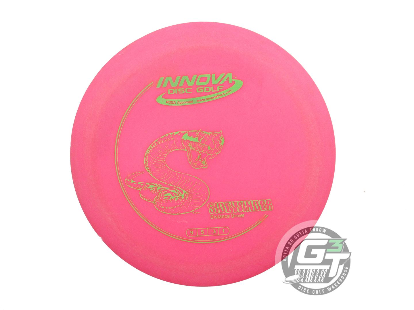 USED Innova DX Sidewinder 163g Pink Green Stamp Distance Driver Golf Disc