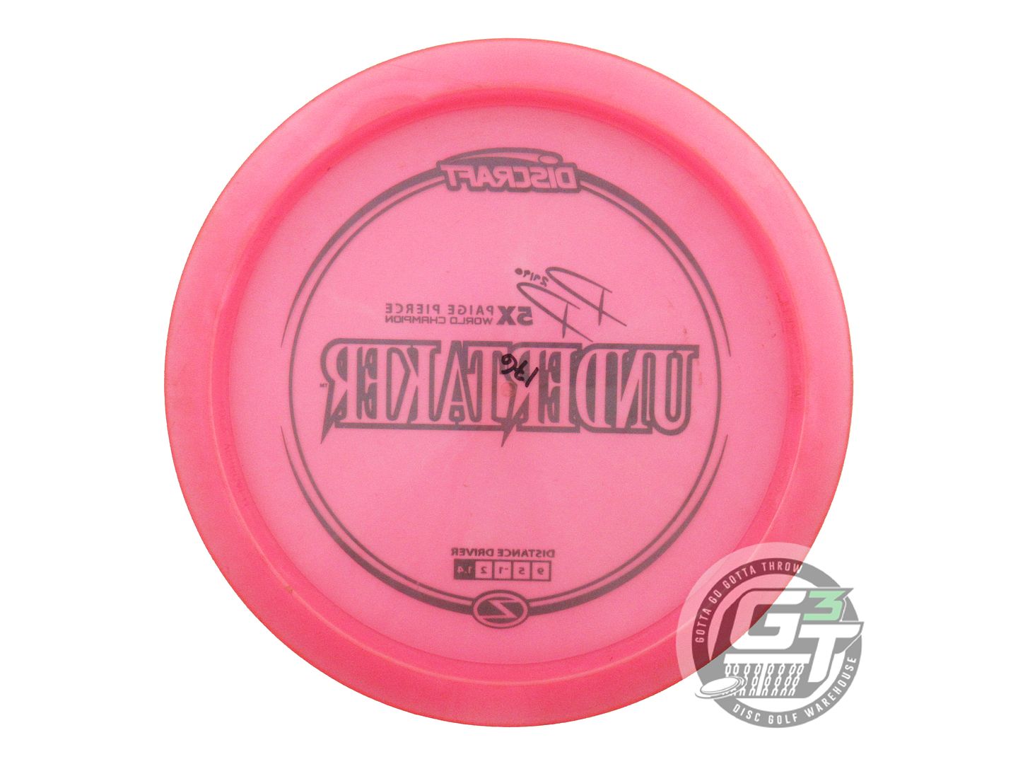 USED Discraft [PIERCE] Z Undertaker 176g Pink Black Stamp Distance Driver Disc