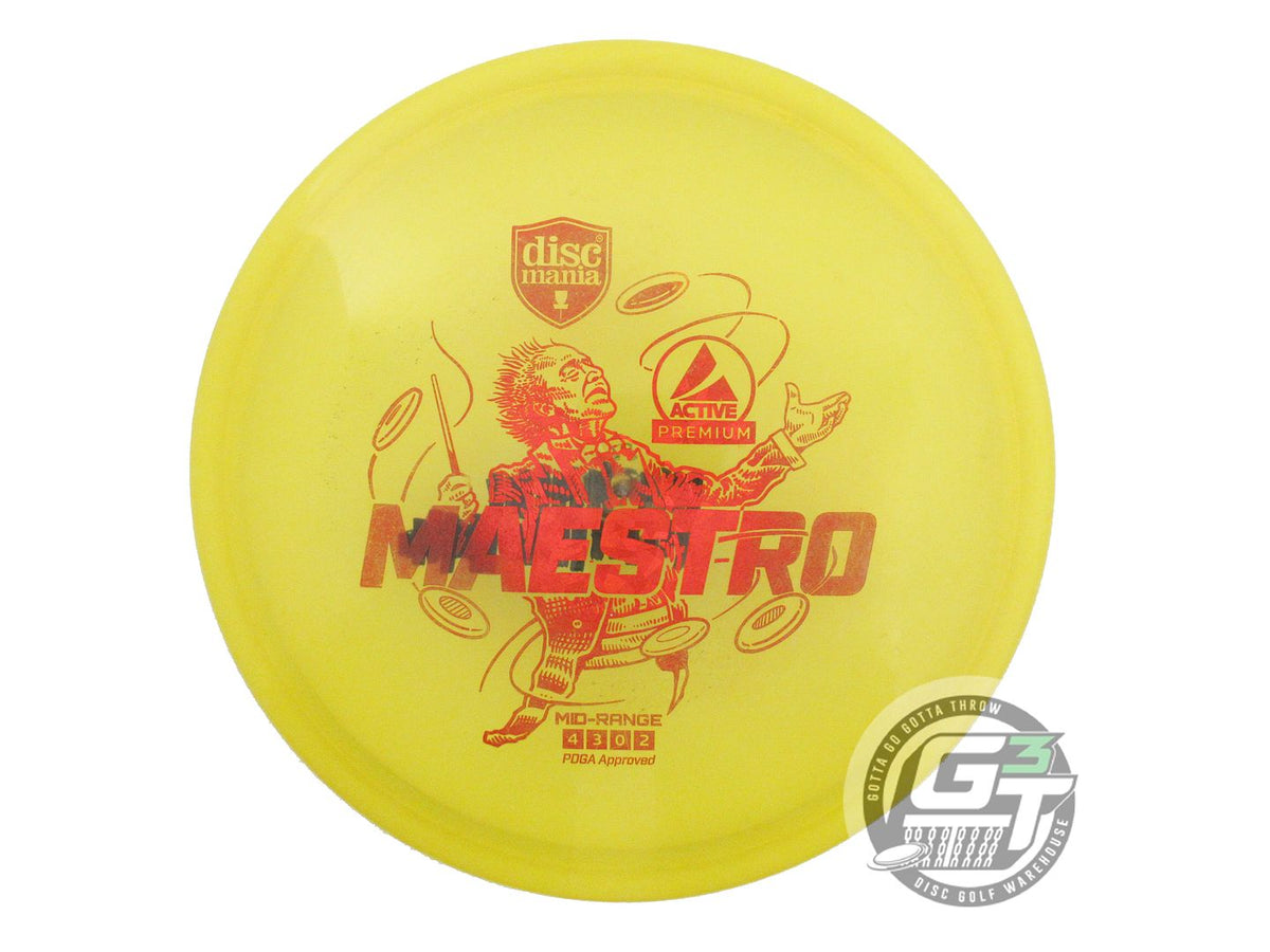 USED DiscMania Active Premium Maestro 173g Yellow Red Shatter Midrange Golf Disc