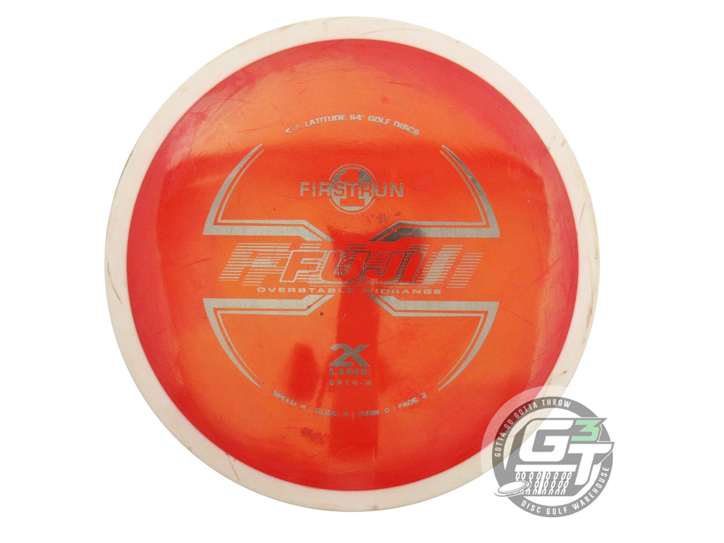 USED Latitude 64 2K Opto-G Fuji 177g Red Gray Foil OOP Midrange Golf Disc