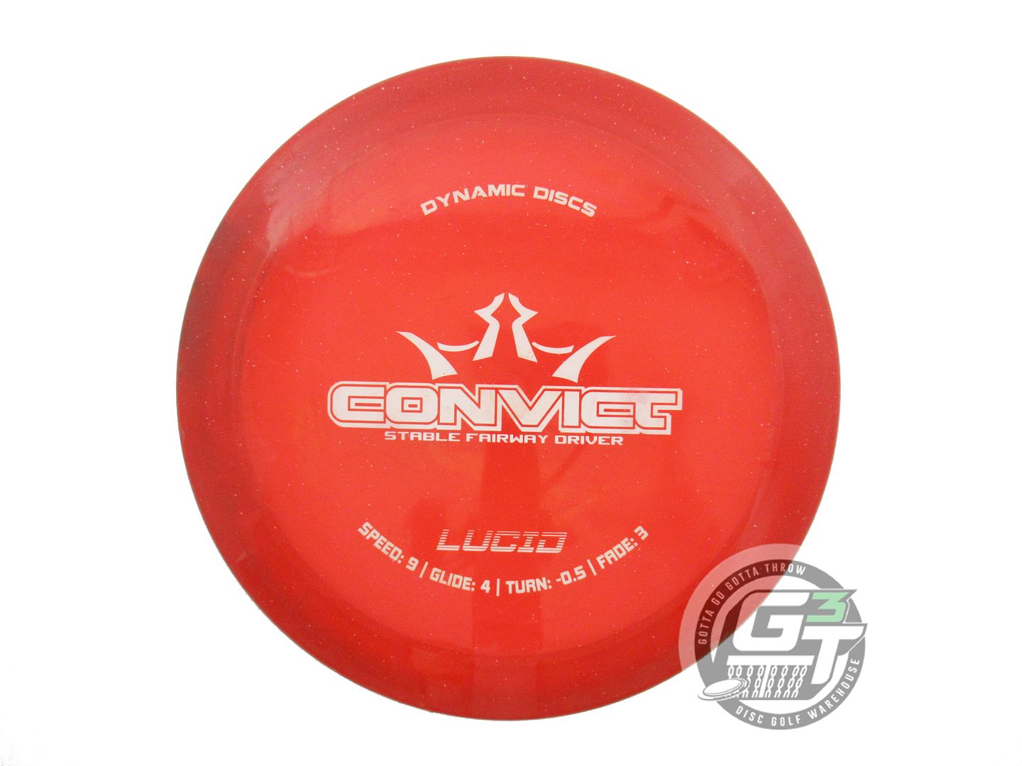 USED Dynamic Discs Lucid Convict 171g Red White Stamp Distance Driver Golf Disc