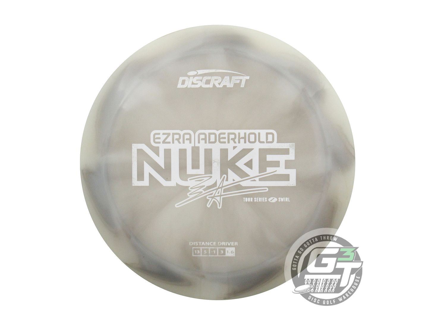 USED Discraft [ADERHOLD] Z Swirl Nuke 174g Smoke White Stmp Distance Driver Disc