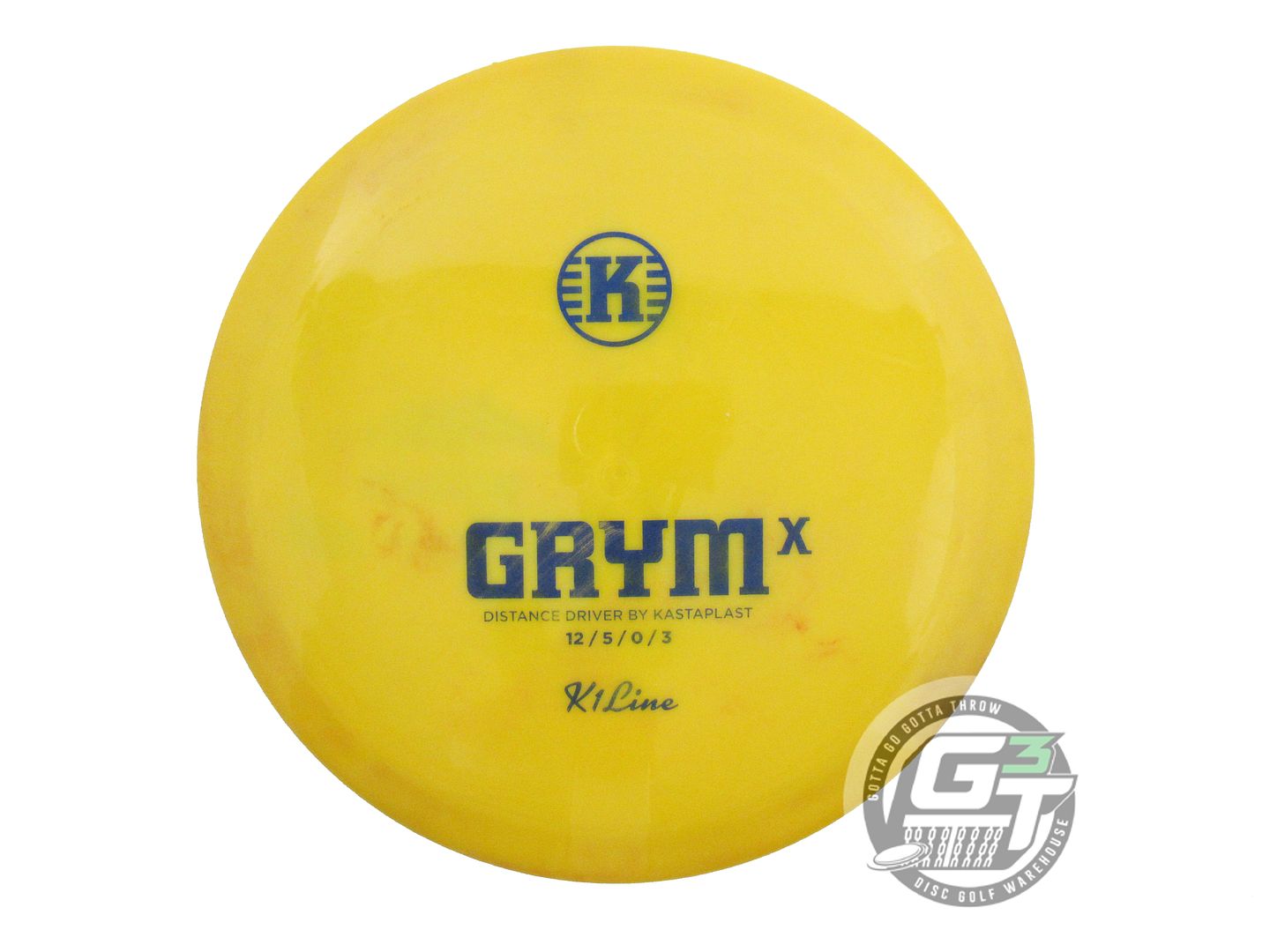 USED Kastaplast K1 Grym X 174g Yellow Blue Foil Distance Driver Golf Disc