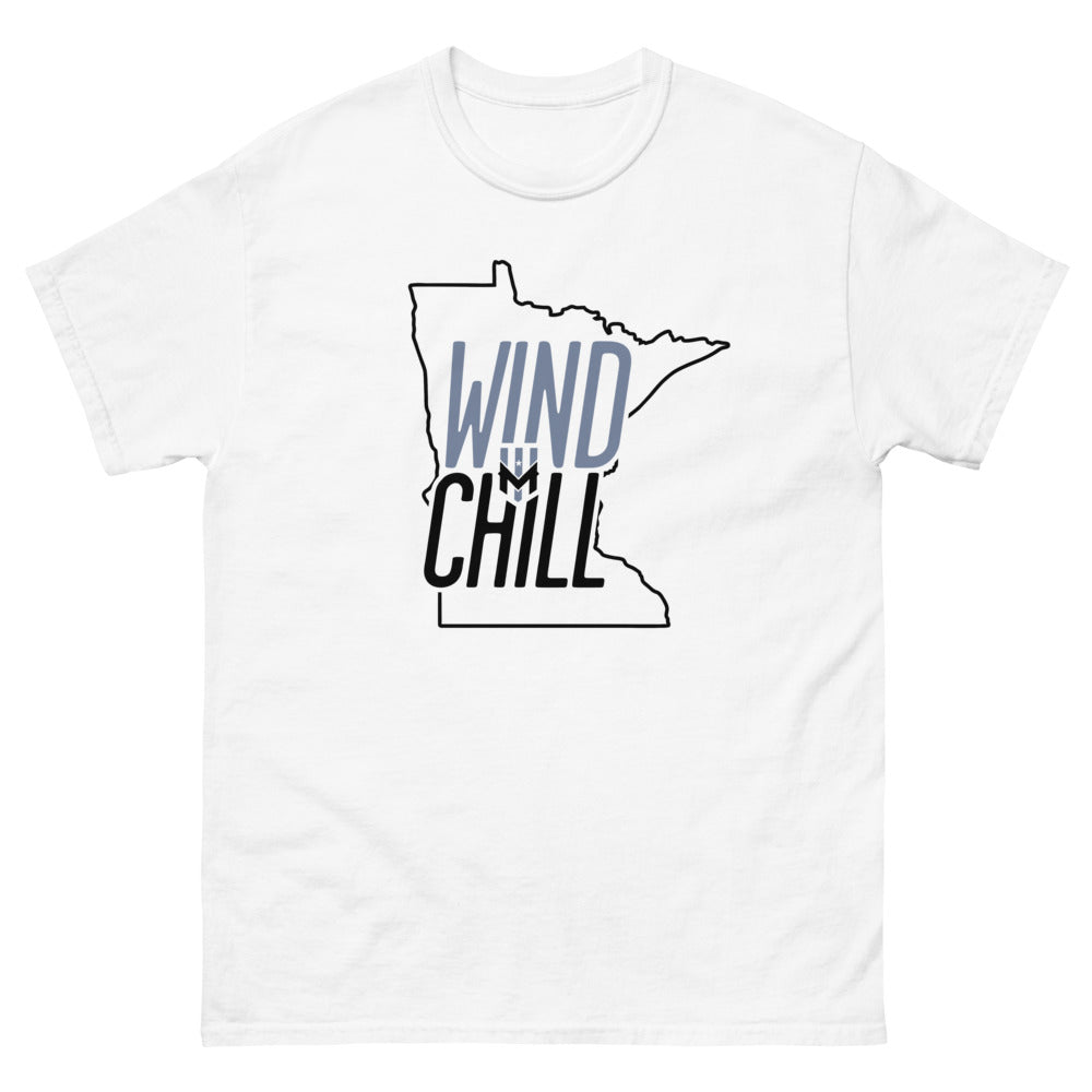 Wind Chill White State Outline T-Shirt