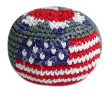 Guatemalan Crochet Footbag - USA Flag