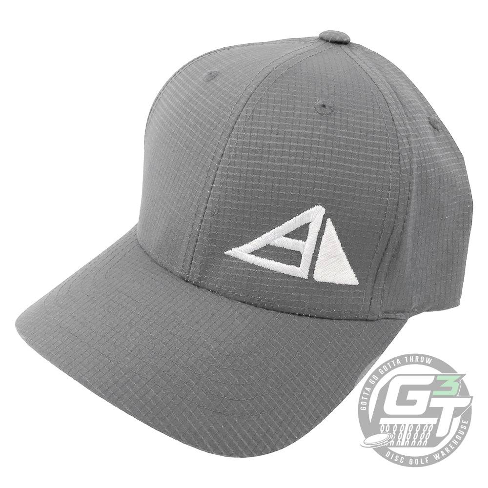 Axiom Discs Apparel S / M / Gray Axiom Discs Icon Logo Hydro Grid Flexfit Performance Disc Golf Hat