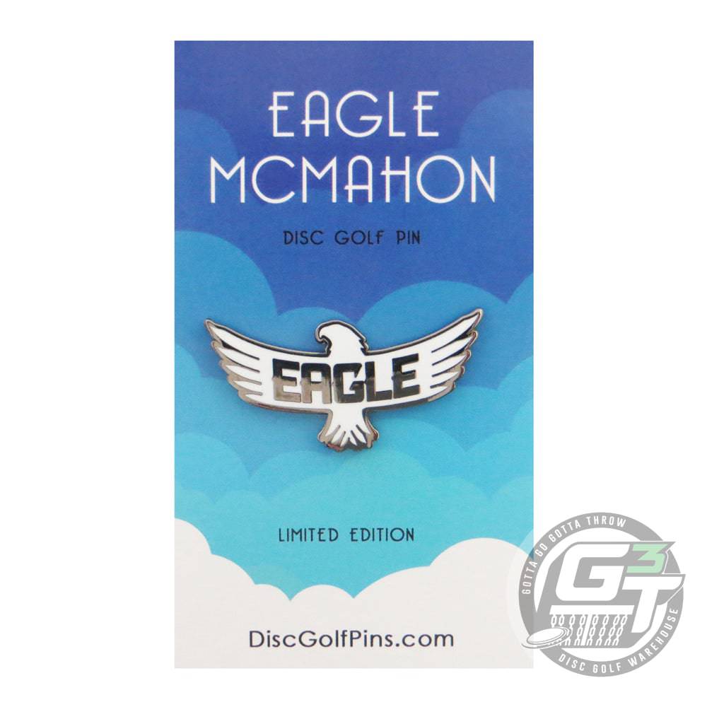 Disc Golf Pins Accessory White Disc Golf Pins Eagle McMahon Eagle Logo Enamel Disc Golf Pin