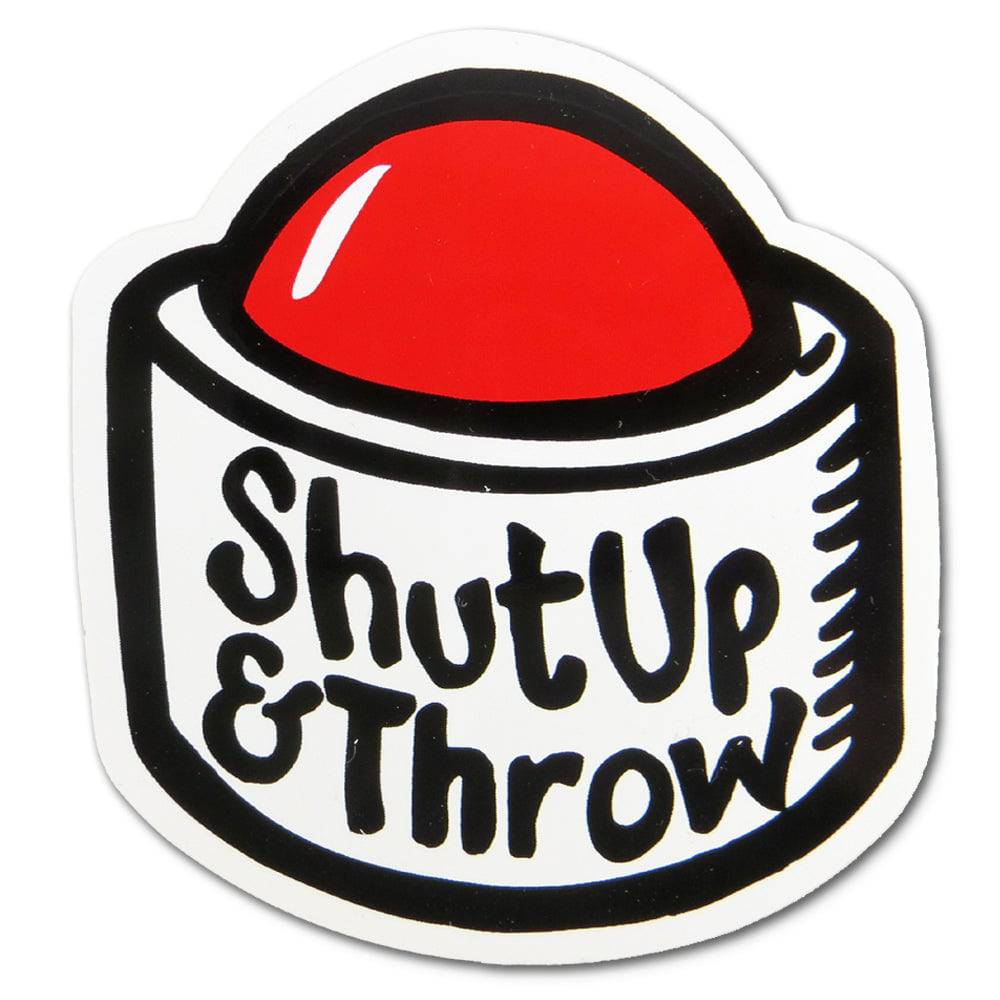 Disc Player Sports Accessory Disc Player Sports Shut Up and Throw Button Sticker