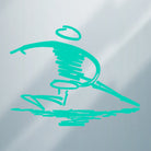 Disc Player Sports Accessory Left-Handed / Teal Disc Player Sports Thrower Logo Vinyl Decal Sticker