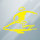 Disc Player Sports Accessory Right-Handed / Yellow Disc Player Sports Thrower Logo Vinyl Decal Sticker