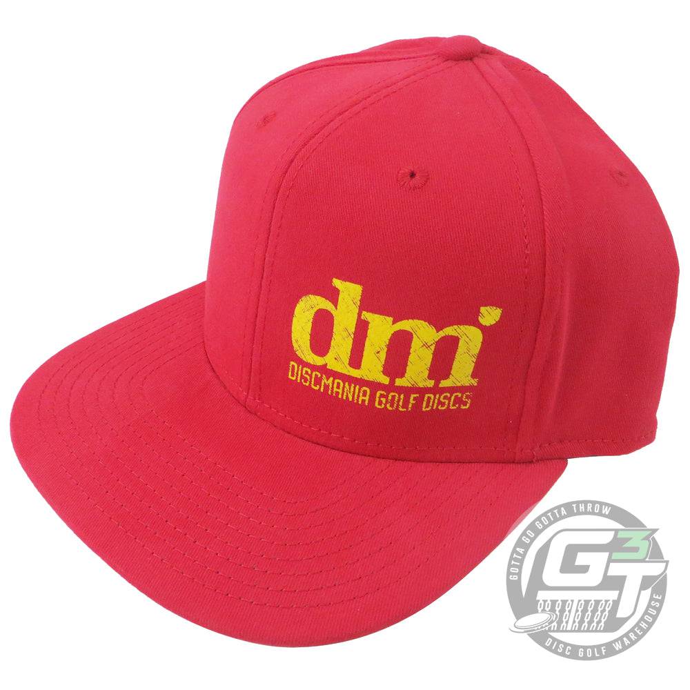 Discmania Apparel Red Discmania DM Logo Cotton Twill Snapback Disc Golf Hat