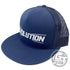 Discmania Apparel Navy Blue Discmania Evolution Logo Snapback Mesh Trucker Disc Golf Hat