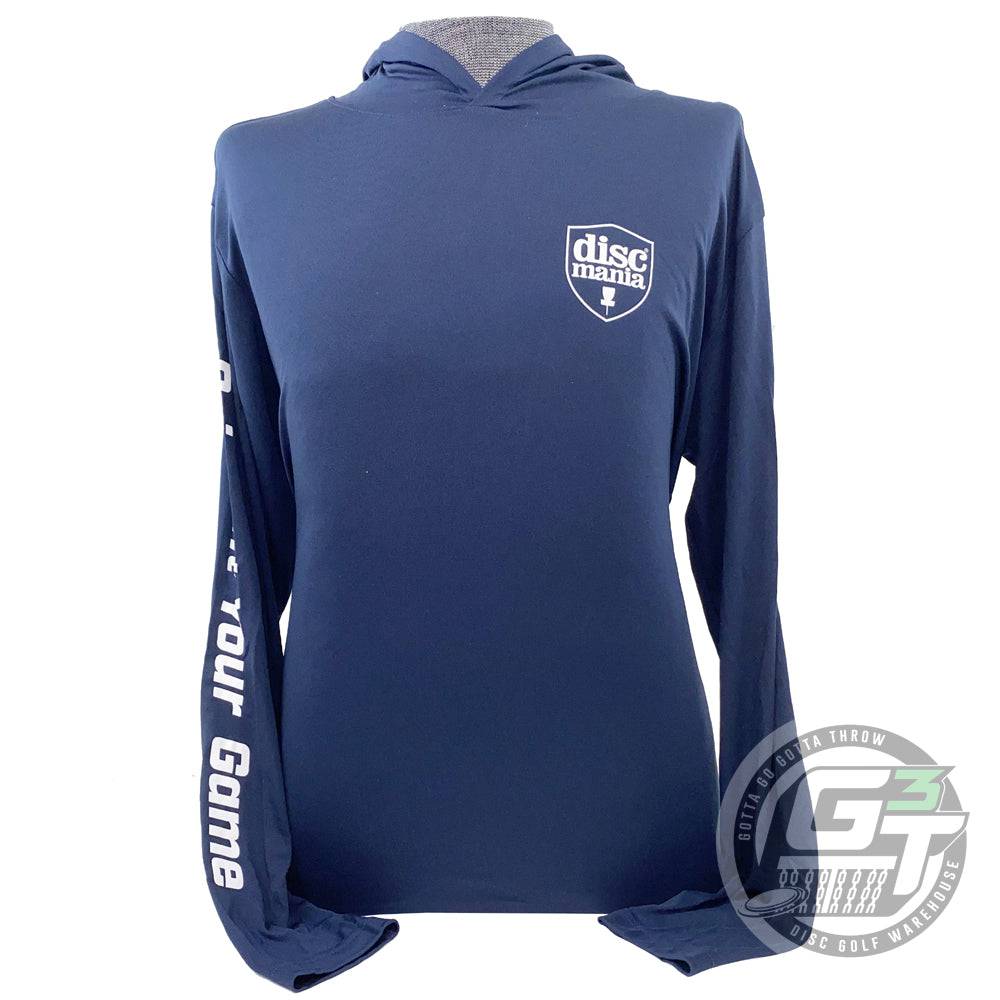 Discmania Apparel M / Navy Blue Discmania Reinvent Your Game Hooded Cooling Long Sleeve Performance Disc Golf T-Shirt