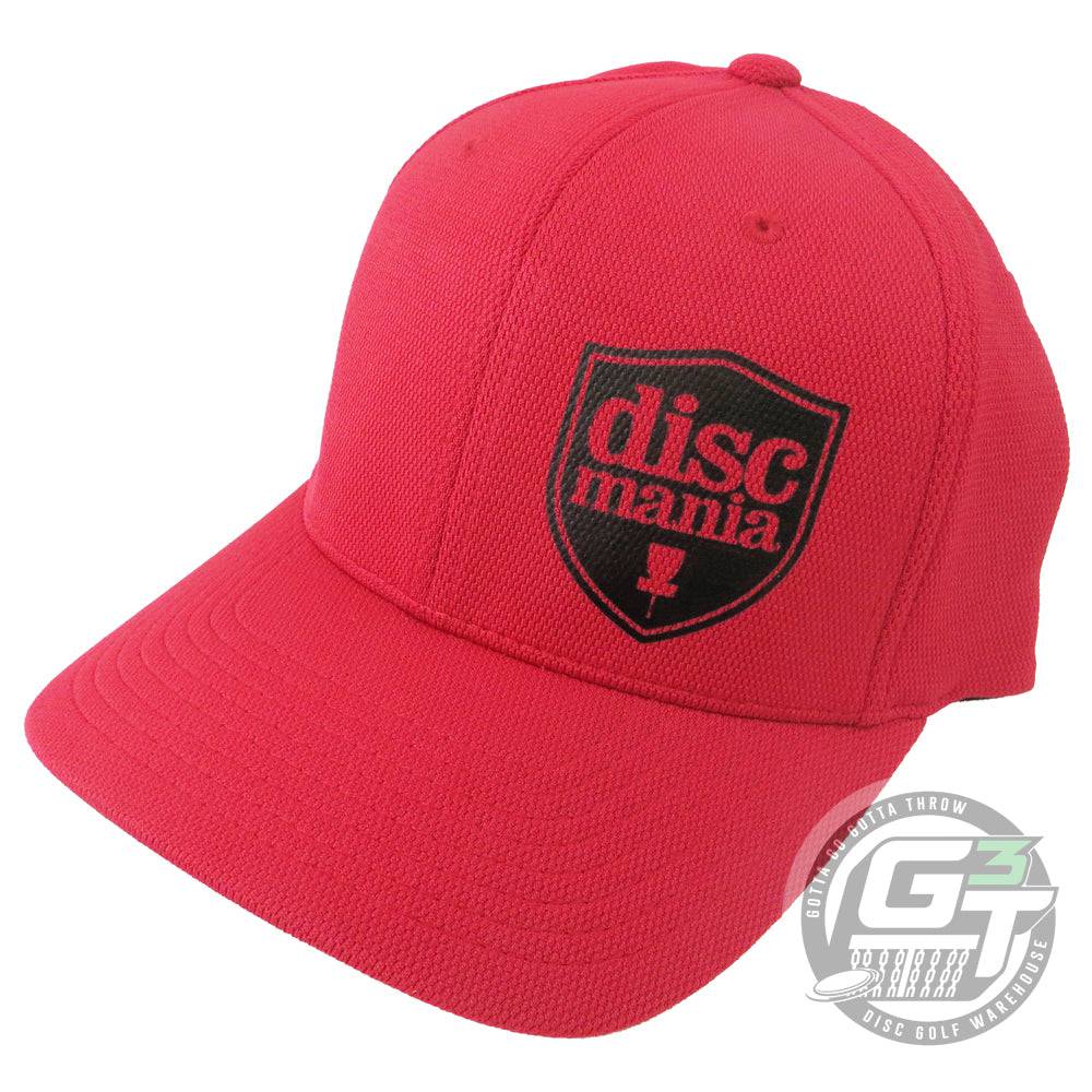 Discmania Apparel S / M / Red Discmania Shield Logo Cool & Dry Performance FlexFit Disc Golf Hat