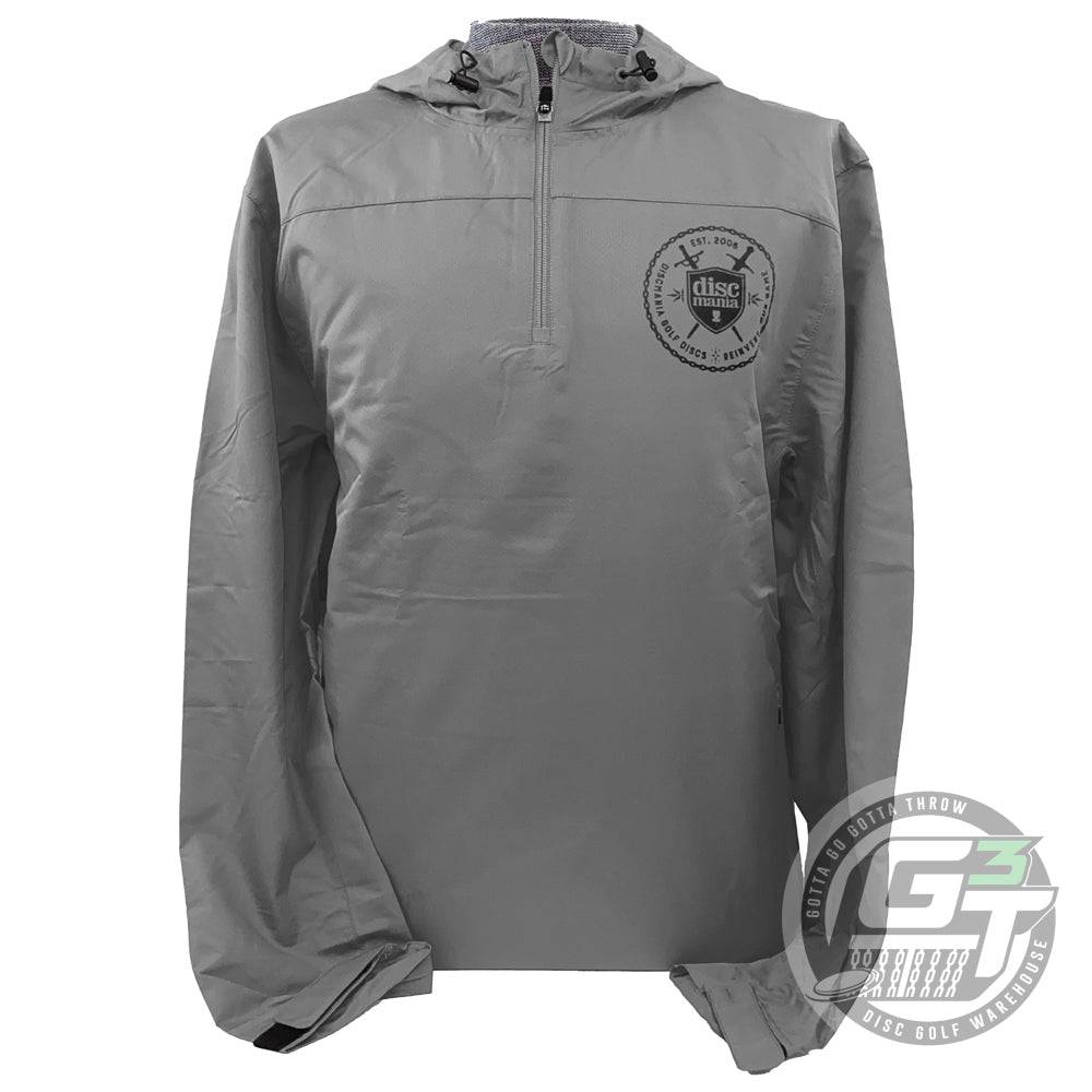 Discmania Apparel M / Gray Discmania Shield & Swords Logo Water Resistant Quarter Zip Pullover Disc Golf Jacket