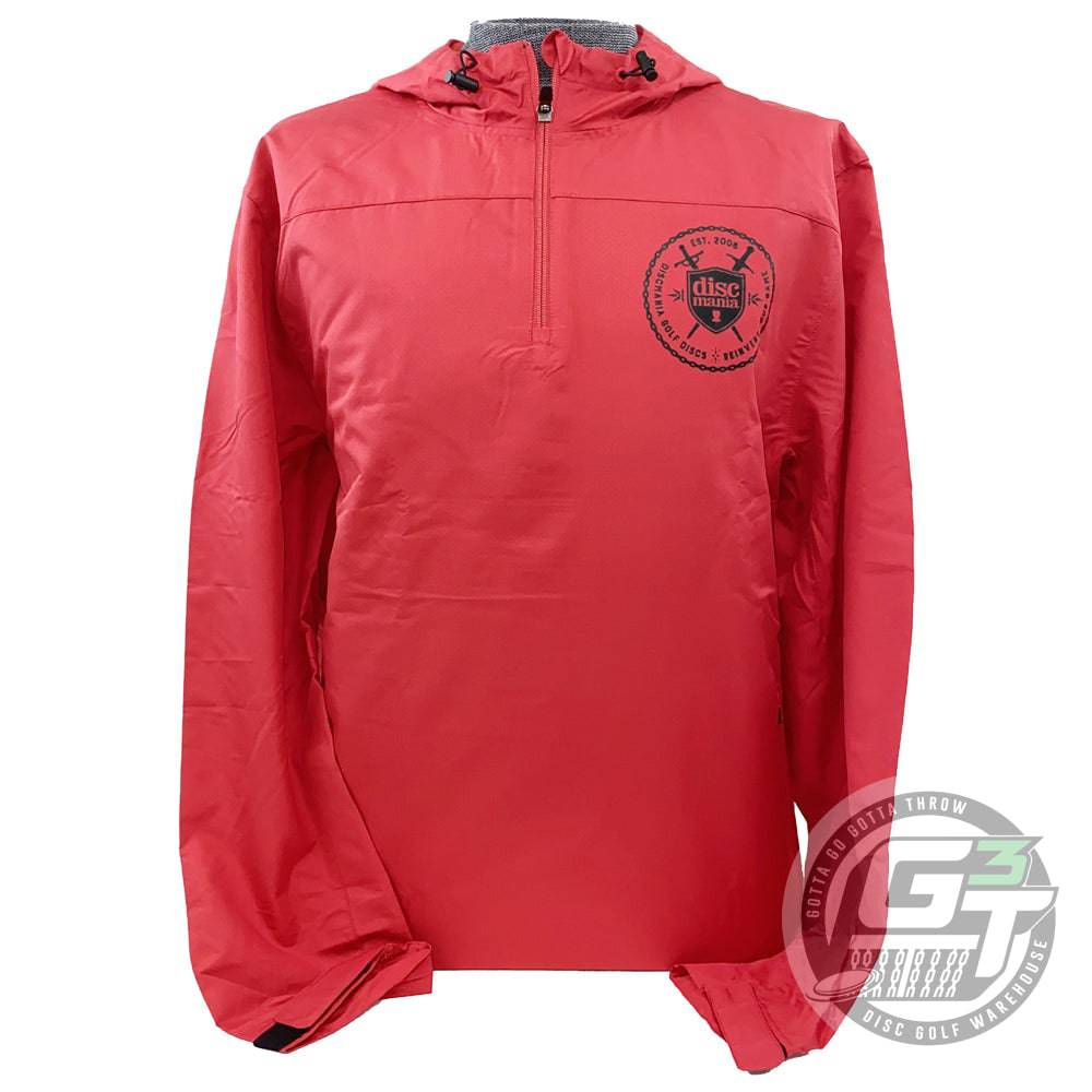 Discmania Apparel M / Red Discmania Shield & Swords Logo Water Resistant Quarter Zip Pullover Disc Golf Jacket