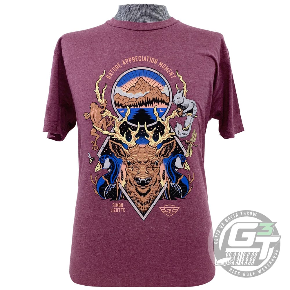Discmania Apparel M / Heather Burgundy Discmania Simon Lizotte Nature Appreciation Short Sleeve Disc Golf T-Shirt
