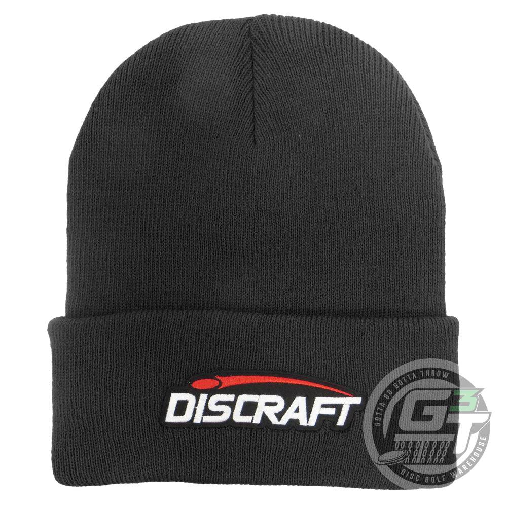 Discraft Apparel Black Discraft Logo Knit Cuffed Beanie Winter Disc Golf Hat