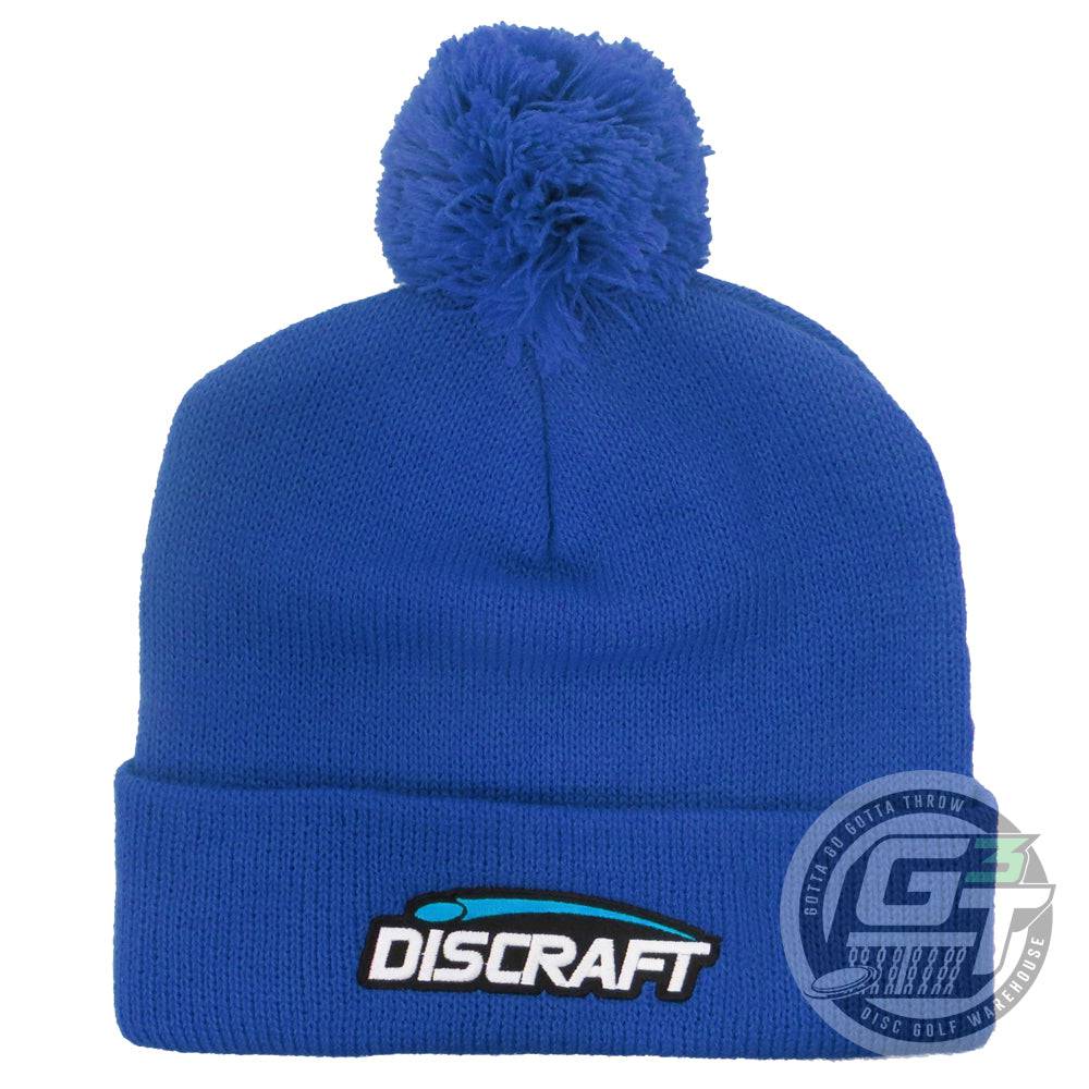Discraft Apparel Royal Blue Discraft Logo Knit Cuffed Pom Beanie Winter Disc Golf Hat