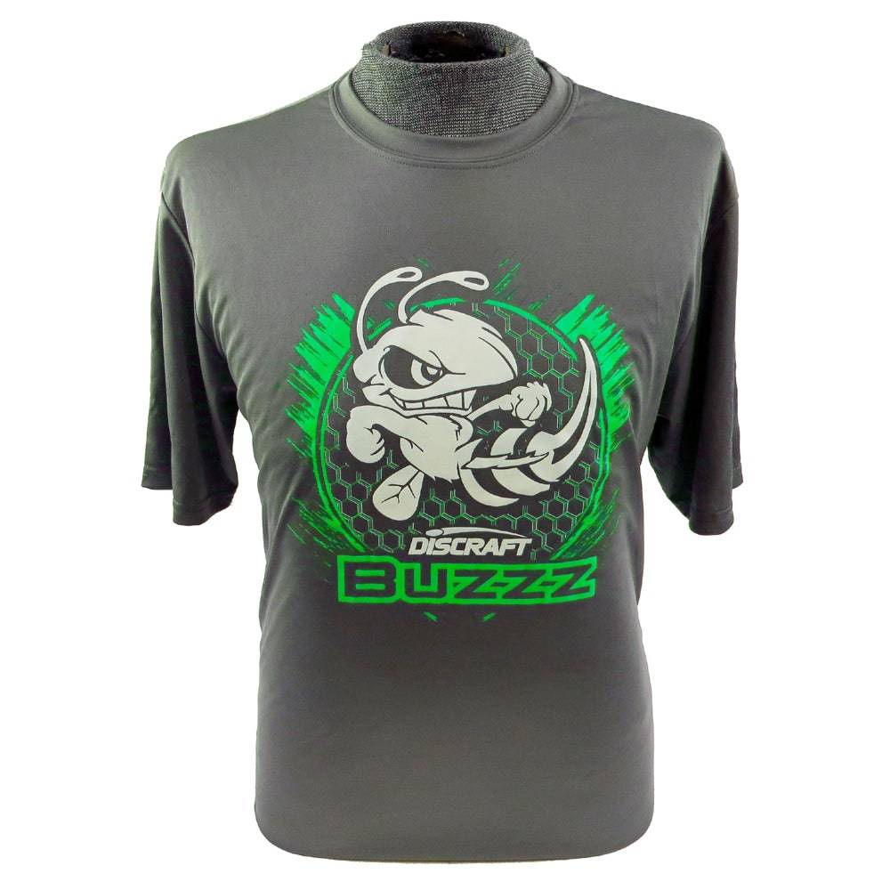 Discraft Apparel S / Gray w/ Green Print Discraft Street Buzzz Short Sleeve Rapid Dry Performance Disc Golf T-Shirt