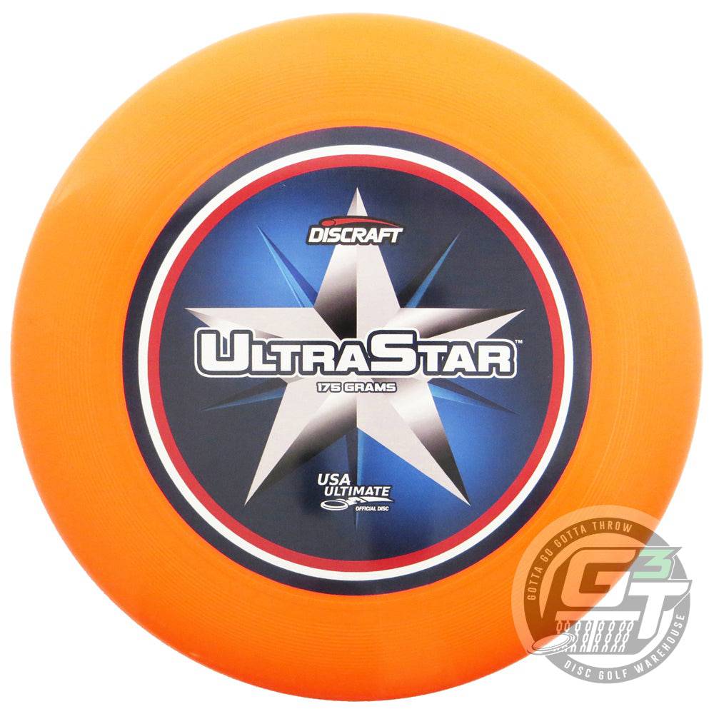 Discraft Ultimate Orange Discraft USA Ultimate Center Print SuperColor Ultra-Star 175g Ultimate Disc