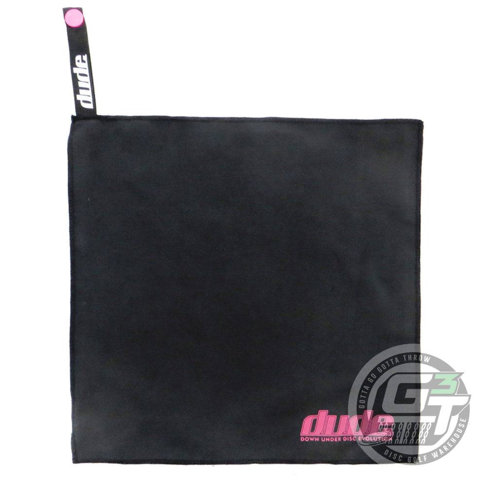 DUDE Accessory Black / Pink Print DUDE Logo Tech Disc Golf Towel
