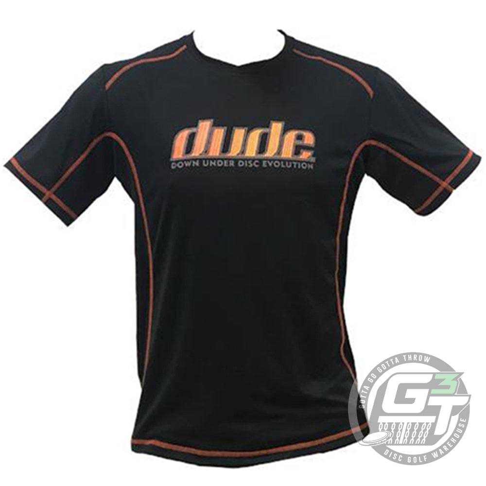 DUDE Big Logo Tech Short Sleeve Performance Disc Golf Shirt - Gotta Go Gotta Throw