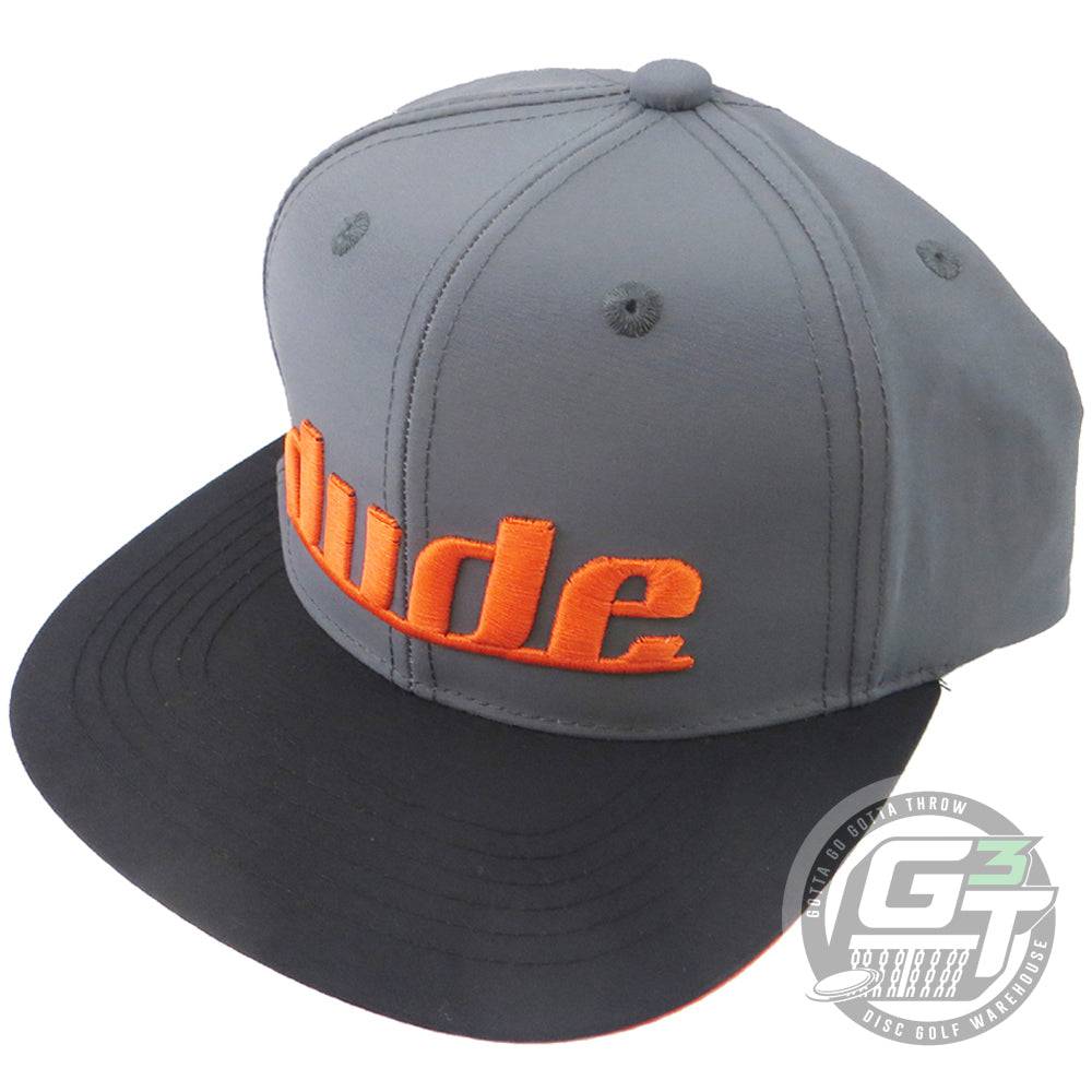DUDE Apparel Gray w/ Orange Embroidery DUDE Ethan Cap Adjustable Disc Golf Hat