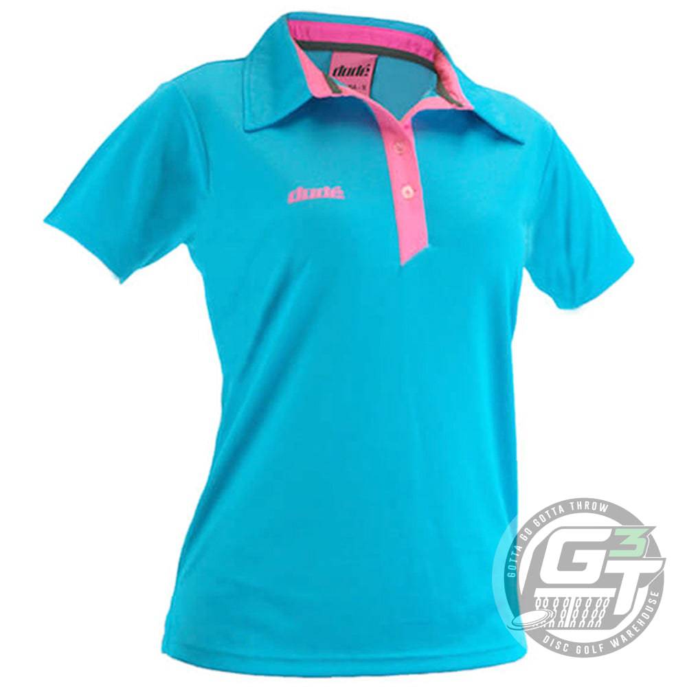 DUDE Ladies Pro Short Sleeve Performance Disc Golf Polo Shirt - Gotta Go Gotta Throw