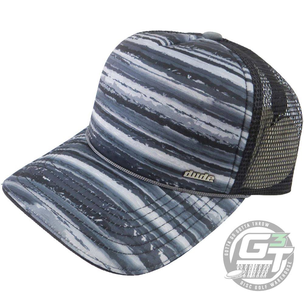 DUDE Apparel S / M / Gray Pattern / Black DUDE Matt Bell Trucker Cap Adjustable Mesh Disc Golf Hat