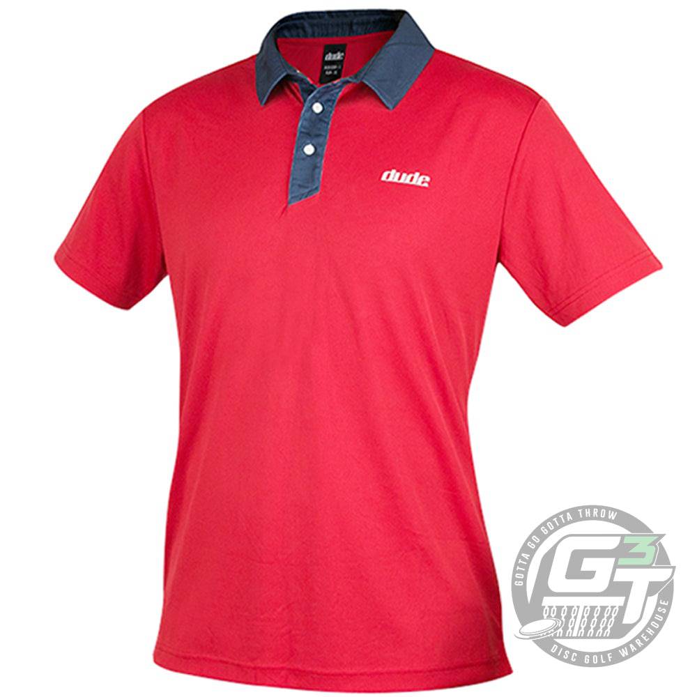 DUDE Apparel XS / Red DUDE Pro Short Sleeve Performance Disc Golf Polo Shirt