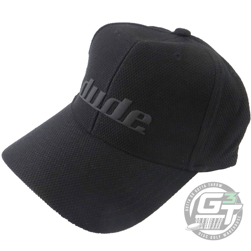 DUDE Apparel Black DUDE Tech Flex Logo FlexFit Disc Golf Hat