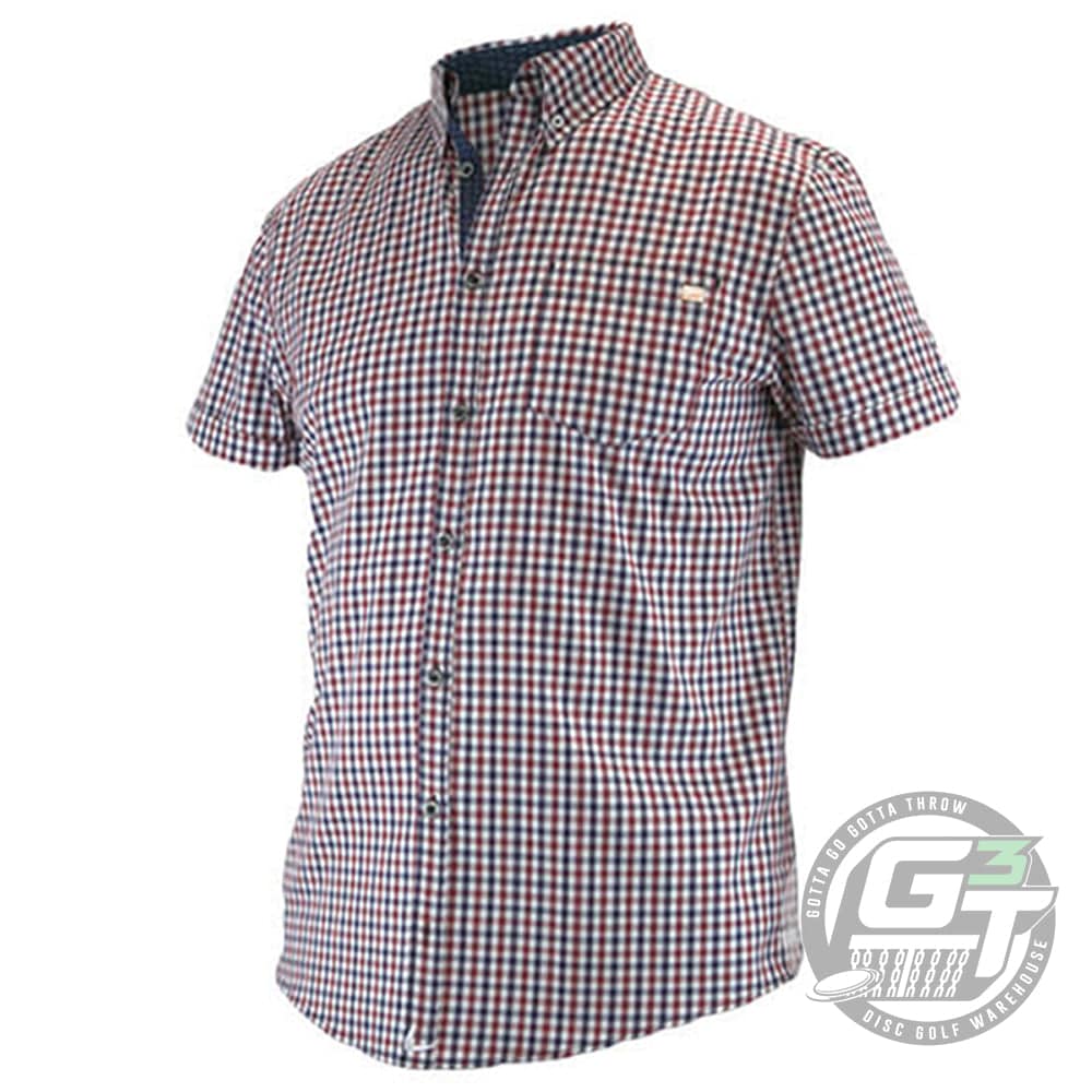 DUDE Apparel XXS / Red Check DUDE Woven Collared Short Sleeve Disc Golf Shirt