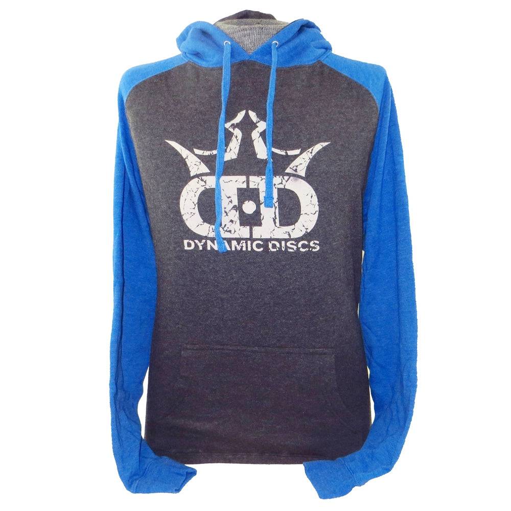 Dynamic Discs Apparel M / Dark Gray / Blue Dynamic Discs Distressed Logo Pullover Hoodie Disc Golf Sweatshirt