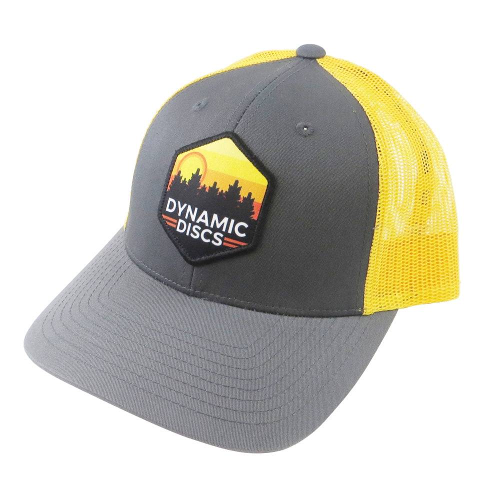 Dynamic Discs Apparel Gray / Yellow Dynamic Discs Sunset Hex Snapback Mesh Disc Golf Hat