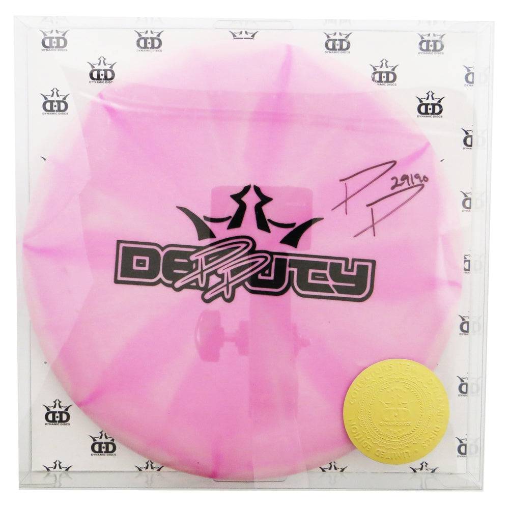 Dynamic Discs Golf Disc 173-176g Dynamic Discs Limited Edition Paige Pierce Autographed Moonshine Glow Prime Burst Deputy Putter Golf Disc