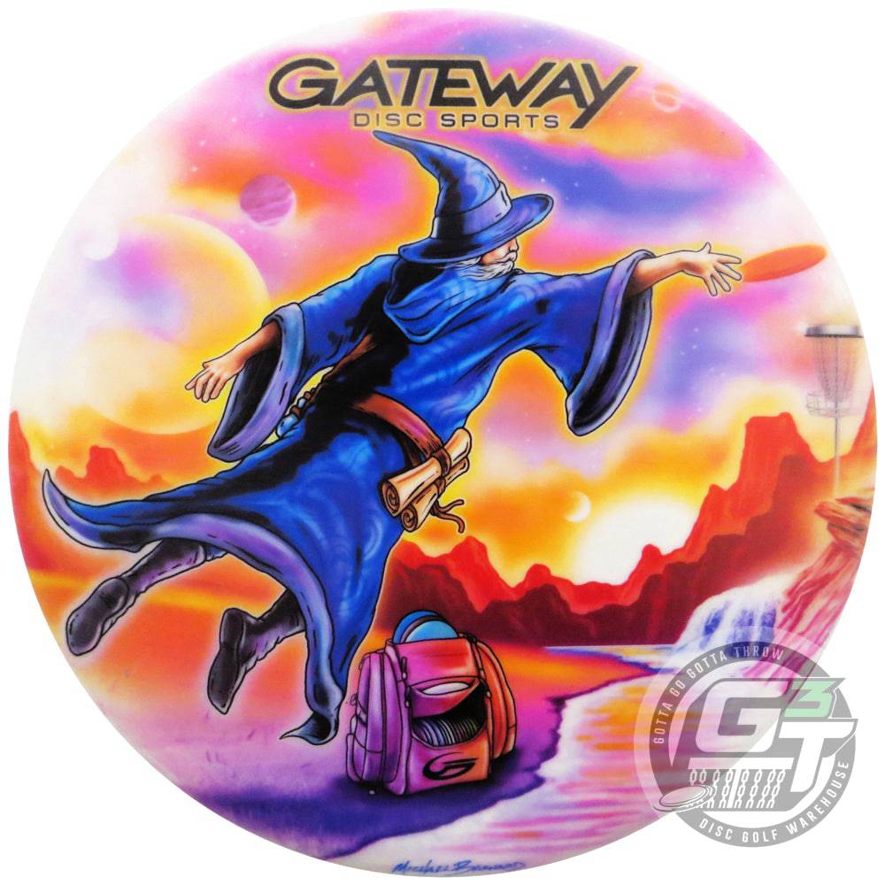 Gateway Disc Sports Golf Disc Gateway Limited Edition Artist Series V3 Full Color Diamond Wizard Putter Golf Disc