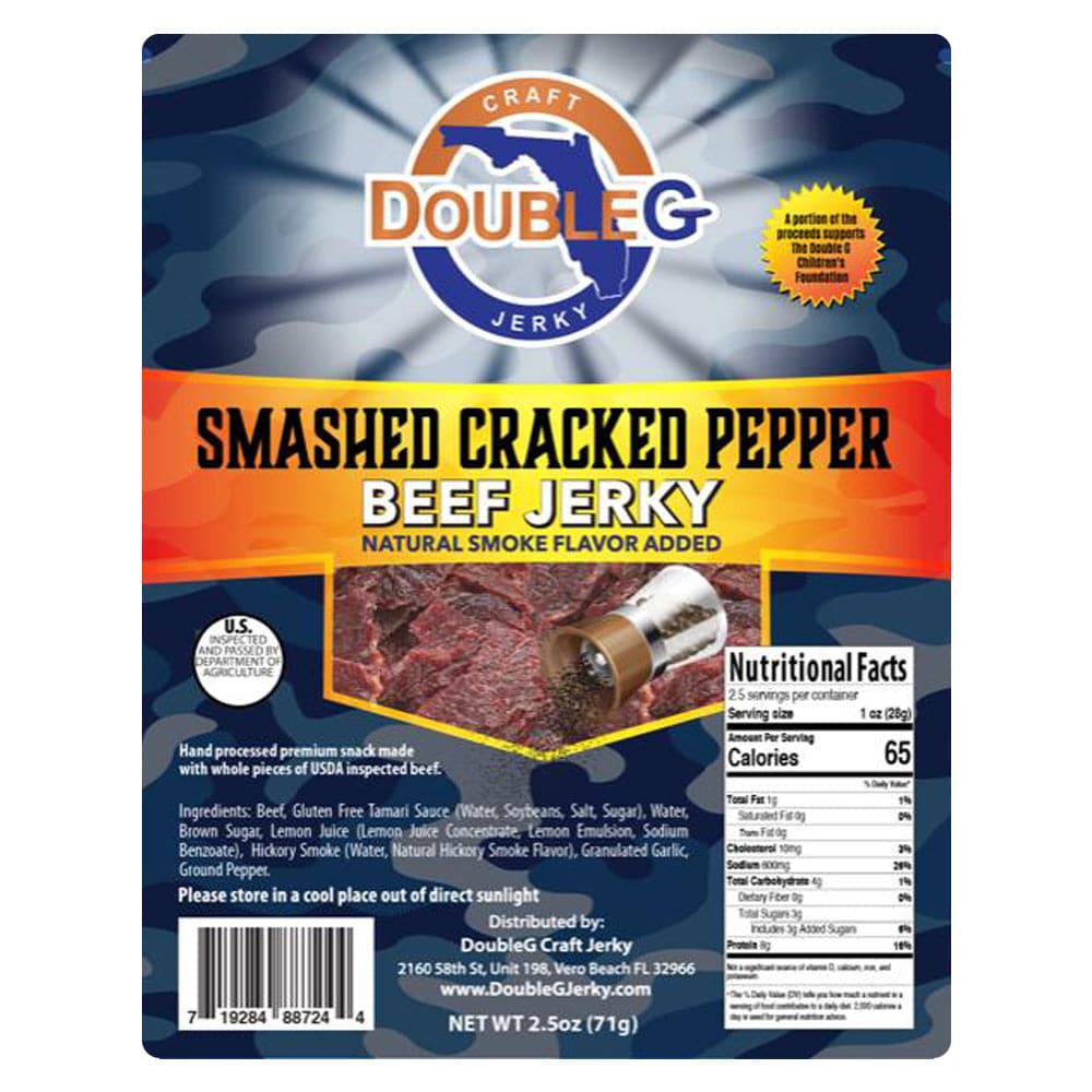 Gotta Go Gotta Throw Accessory 2.5 ounces Double G Craft Beef Jerky - Smashed Cracked Pepper