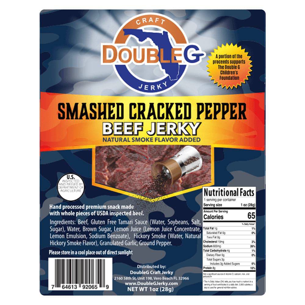 Gotta Go Gotta Throw Accessory 1.0 ounce Double G Craft Beef Jerky - Smashed Cracked Pepper