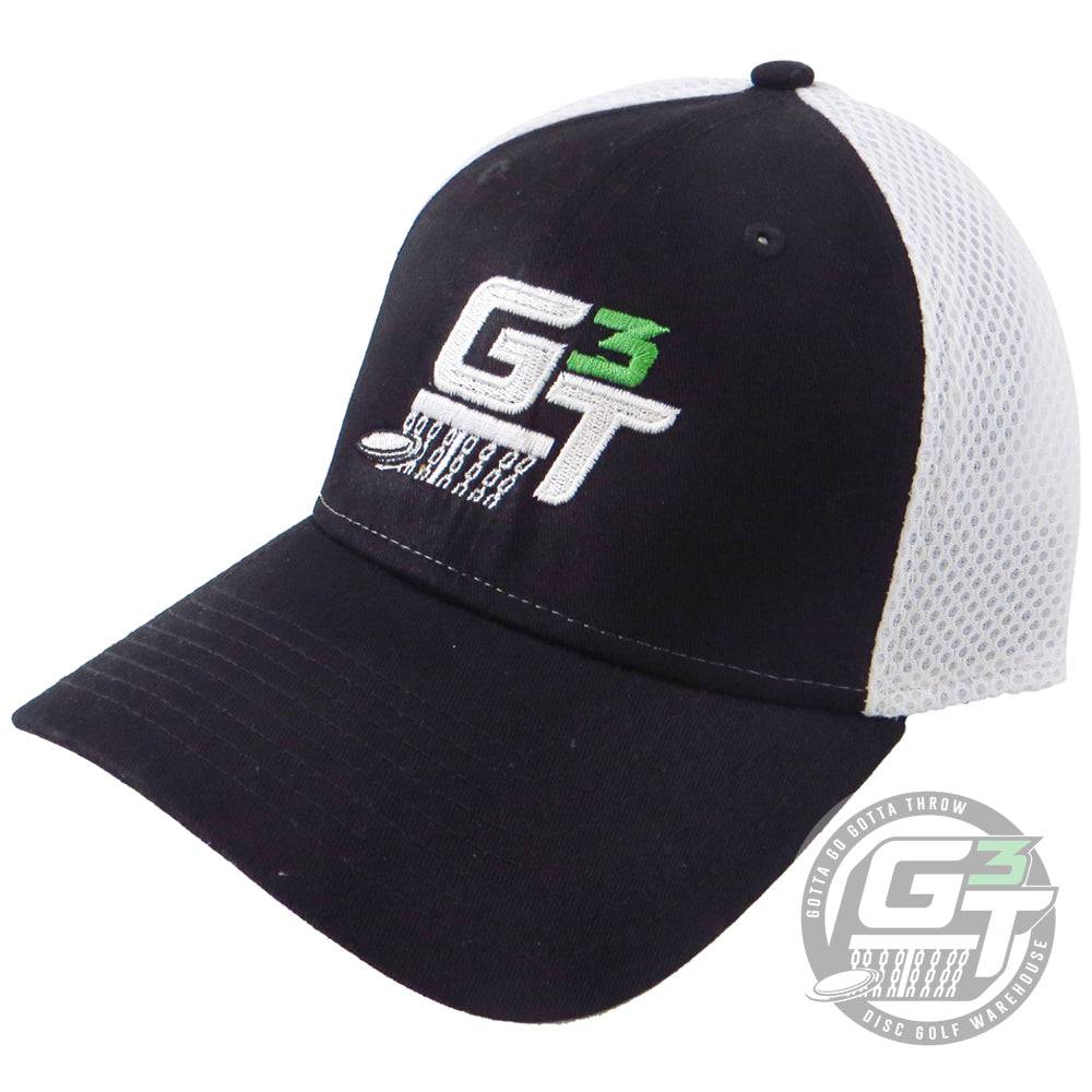 Gotta Go Gotta Throw Apparel S/M (6 7/8"-7 1/4") / Black / White Gotta Go Gotta Throw G3T Logo Stretch Mesh Performance Disc Golf Hat