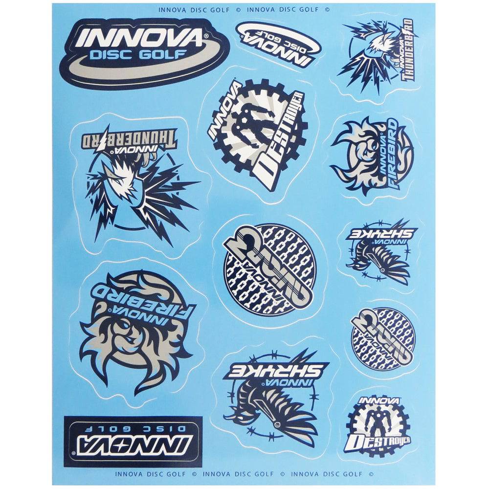 Innova Accessory Light Blue / Navy Blue Innova Disc Golf Icon Sticker Sheet