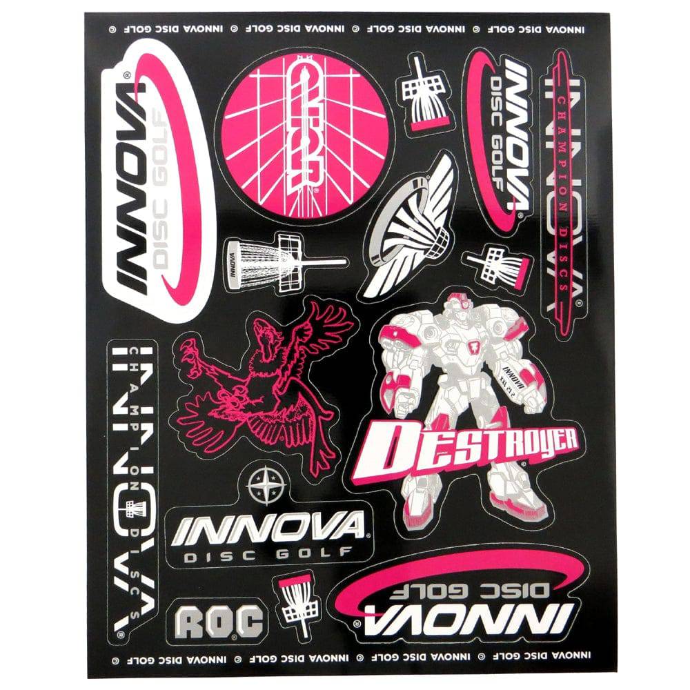Innova Accessory Black / Pink / Silver Innova Disc Golf Sticker Sheet